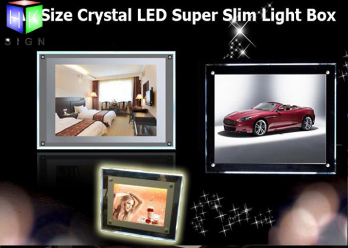 Montaje en la pared de acrílico retroiluminado de la hoja del menú de la caja de luz delgada de encargo del cristal LED