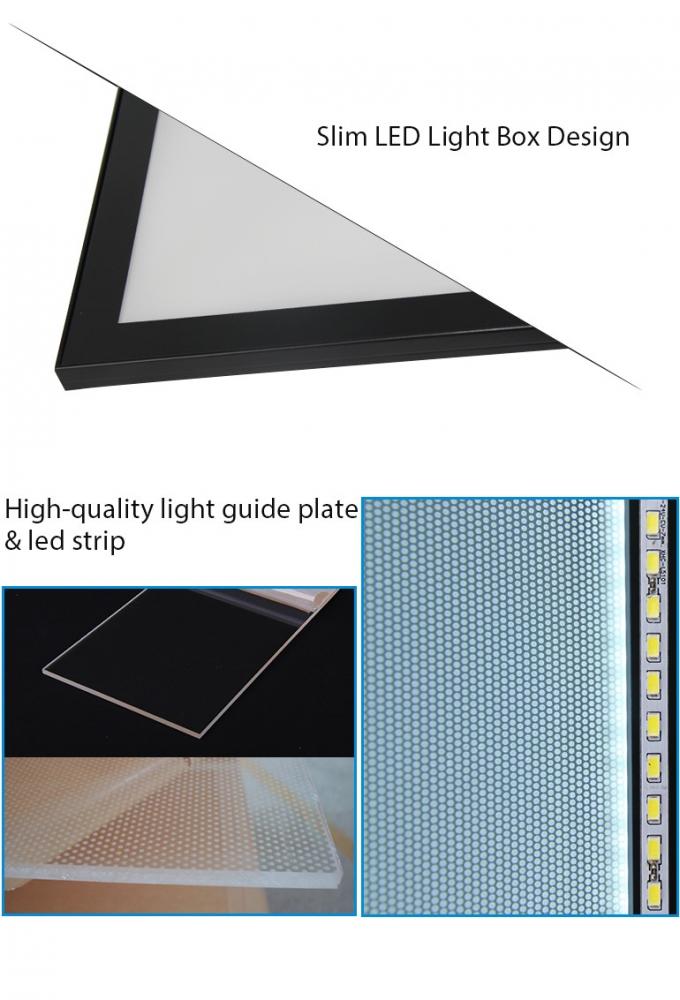 Capítulo magnético de acrílico de la foto de la pared de la caja de luz de la publicidad del milímetro LED del Super Slim 15
