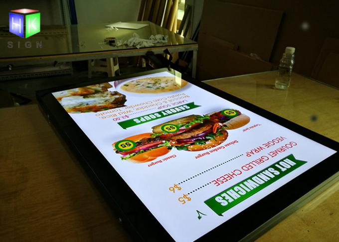Los paneles de la imagen de la caja de luz 24 x 36 del marco del cartel del alto brillo para el tablero del menú