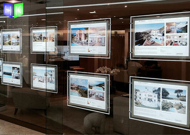 China Exhibiciones de acrílico de la ventana del cartel de la caja de luz ultra delgada LED del marco para los agentes de la propiedad inmobiliaria proveedor