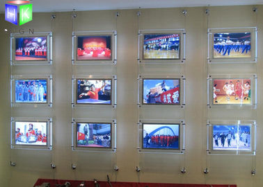 China Unidades de visualización cristalinas de la ventana del agente de la propiedad inmobiliaria de la caja de luz del marco LED de la foto iluminadas proveedor