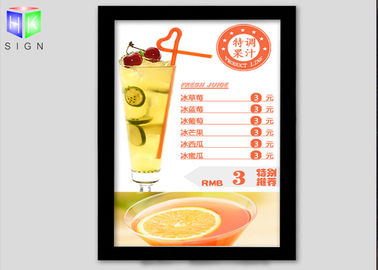 China Hoja de acrílico de la caja de luz magnética del marco LED para el tablero del menú del restaurante proveedor