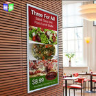 Caja de luz llevada marco de plata de la broche del acrílico con la exhibición del menú, publicidad del restaurante